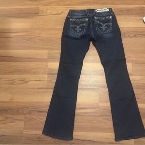 Rock Revival Dark Indigo Boot Cut Jeans low rise
